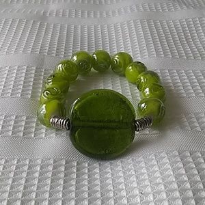 Handmade lime green stretch bracelet